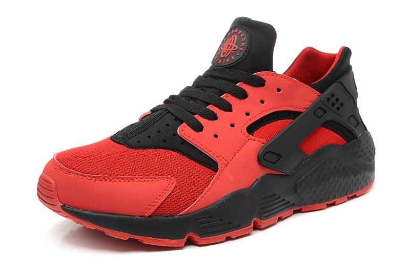 red and black huaraches mens