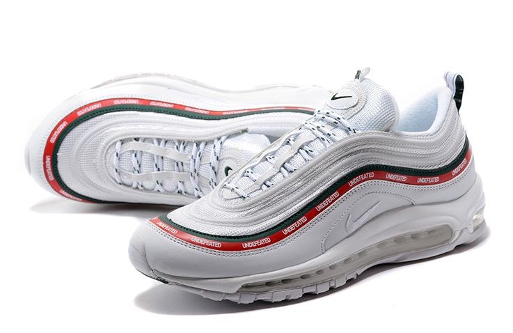 white red and green air max 97