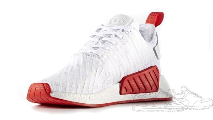 nmd r2 white red