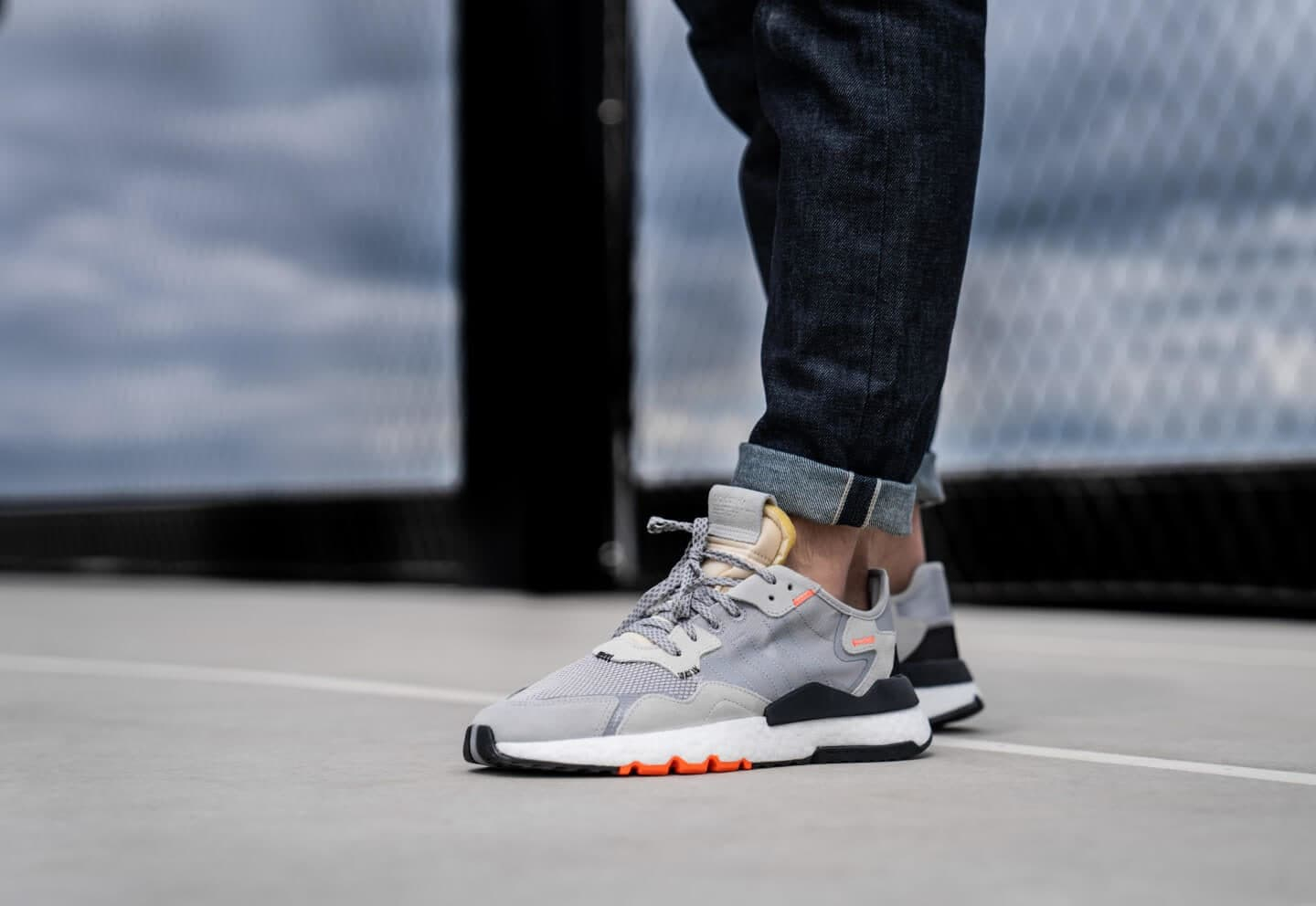 Adidas Nite Jogger Grey Two Solar Orange