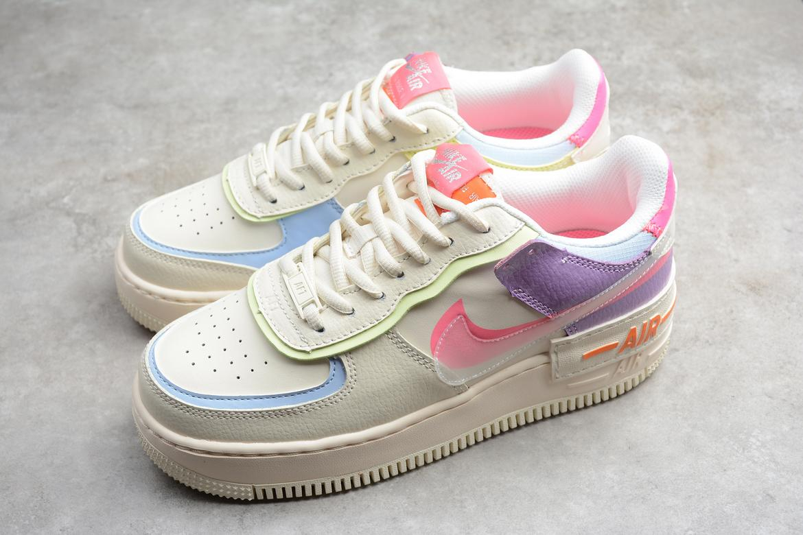 Nike Air Force 1 Shadow Double Swoosh Sail Pink Purple 50