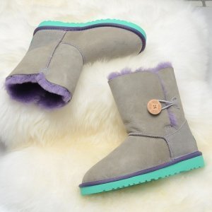 UGG Bailey Button Grey-Aqua