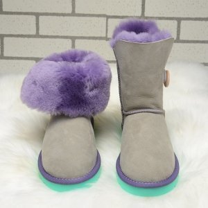 UGG Bailey Button Grey-Aqua