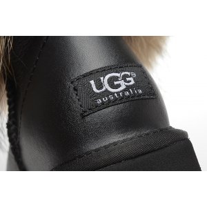 UGG Mini Fox Fur Metallic Black