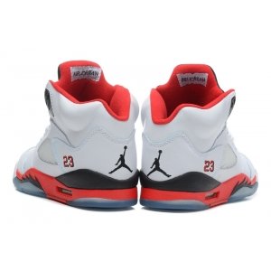 Nike Air Jordan 4 Retro Жен (White/Fire Red/Black) (007)