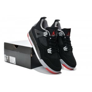 Nike Air Jordan 4 Retro Жен (Black/Cement Grey/Red) (009)