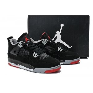 Nike Air Jordan 4 Retro Жен (Black/Cement Grey/Red) (009)