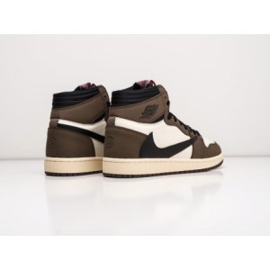 Кроссовки Jordan 1 Retro Brown/Whight High Зимние