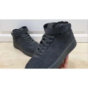 Зимние Nike Air Force 1 Mid хаки на меху (036)