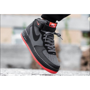 Кроссовки Nike Air Force 1 Mid Dark Grey Crimson