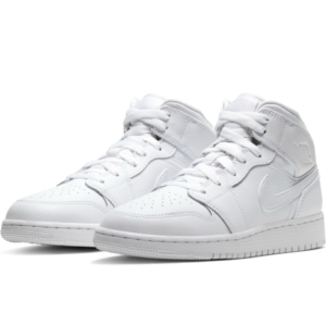 Кроссовки Nike Air Jordan 1 Mid TRIPLE WHITE