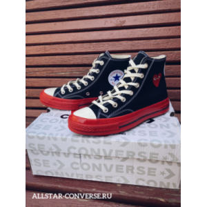 Кеды Converse Chuck 70 High Black/Red Comme Des Garcons Play