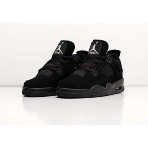 Кроссовки Nike Air Jordan 4 Retro Black Зимние