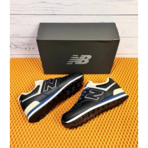 Кроссовки New Balance 574 чёрные с синим Зимние