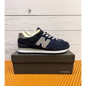 Кроссовки New Balance 574 Dark Blue suede Зимние