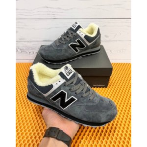 Кроссовки New Balance 574 Dark grey suede Зимние