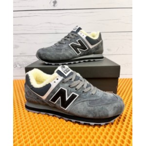 Кроссовки New Balance 574 Dark grey suede Зимние