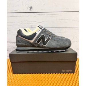 Кроссовки New Balance 574 Dark grey suede Зимние