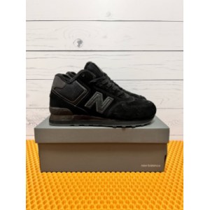 Кроссовки New Balance 574 High black suede Зимние