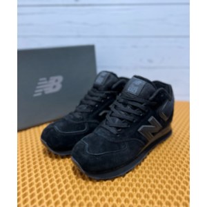 Кроссовки New Balance 574 High black suede Зимние