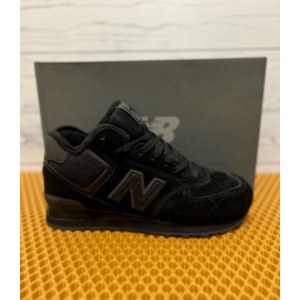 Кроссовки New Balance 574 High black suede Зимние