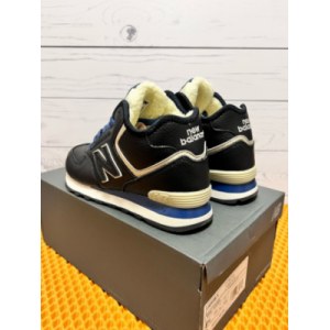 Кроссовки New Balance 574 High black leather Зимние