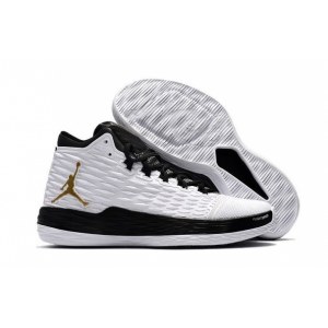 Air Jordan Melo M13 (White Metallic/Gold/Black) (004)