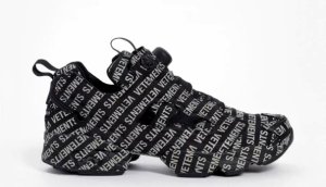 Reebok Insta Pump Fury x Vetements (черные с белыми надписями)